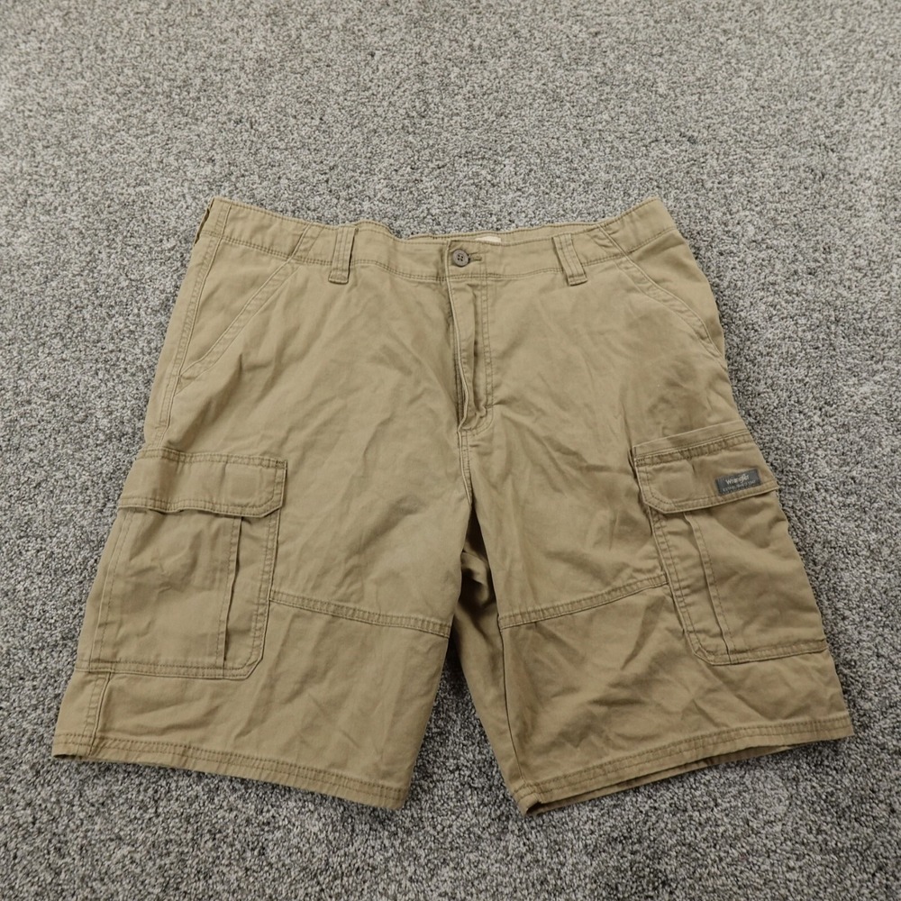 Wrangler Shorts Mens 40 Brown Cargo Utility Relaxed Baggy Outdoor Hiking Stretch